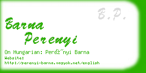 barna perenyi business card